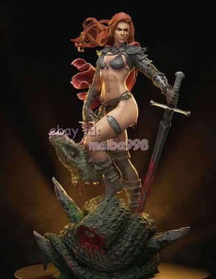 Red Sonja Warrior 3D Print Garage Kit Figure Model Kit Unpainted Unassembled GK - Image 1 of 2