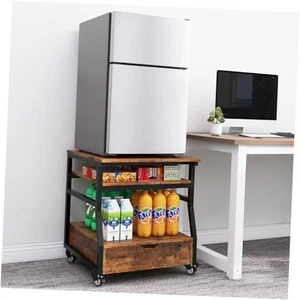  23.6x21.7in Mini Fridge Stand with Large Capacity Storage 19.7x23.6in Retro - Picture 1 of 8