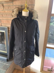Eddie Bauer Schwarz Daunen Weatheredge Parka Kunstfell Kapuze Medium - Bild 1 von 7