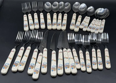 Juego de cubiertos vintage 32 PIEZAS de acero inoxidable para gatos gatitos en cesta Foto 1 de 4