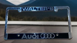 Audi Walter's Dealership Chrome Plastic License Plate Frame Riverside California - Bild 1 von 6