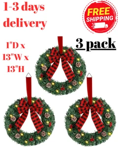 Christmas Holiday Wreath  Perfect In/Outdoor w/ Light Holiday Party Decor - Picture 1 of 12