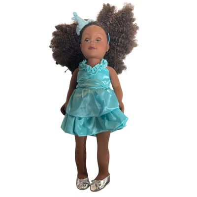 Cititoy 2013 GS122A T15 18 «афро-американская кукла вьющиеся волосы синий платье и обувь - Изображение 1 из 4