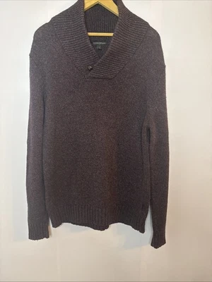 Banana Republic Mens Purple Shawl Collar Button Large Pullover Sweater Old Money - Image 1 of 4