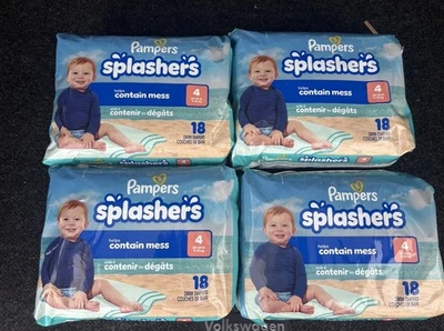 Pañales Pampers Splashers Pantalones de natación desechables Paquete de 18 pañales medianos de 20-33 lb  Foto 1 de 2