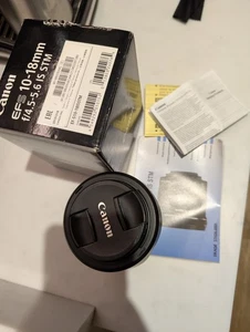 Used Canon EF-S 10-18mm F4.5-5.6 IS STM wide angle lens EF (Boxed SH43470) - Picture 1 of 14