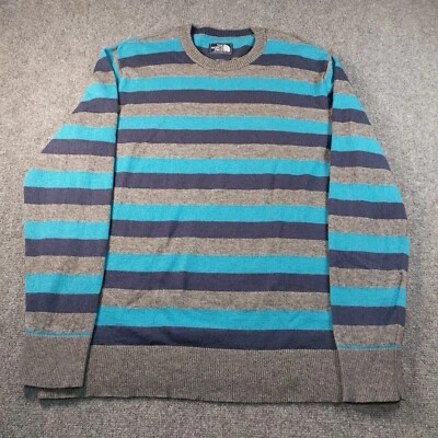 Suéter de Lana The North Face Para Hombre XL Azul Gris Rayas Exterior Informal Cuello Redondo Foto 1 de 4