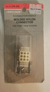 Vintage Archer 274-239 geformter Nylonverbinder 9-Leiter Buchse 250 V 8A NEU - Bild 1 von 6