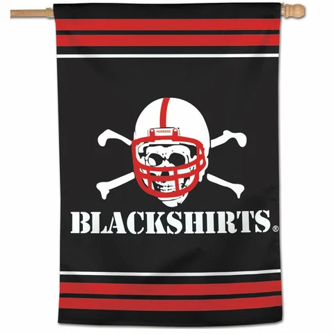 NEBRASKA CORNHUSKERS BLACKSHIRTS 28"X40" BANNER VERTICAL FLAG NEW WINCRAFT 🐘 Cover