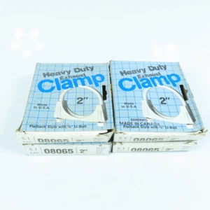 08065 2" Heavy Duty Exhaust Clamp Flat Back Style W/ 3/8" U-Bolt Lot of 4 - Picture 1 of 4