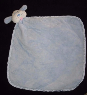 Плюшевый щенок собаки безопасности одеяло ребенка милый погремушка синий белый веснушки RN 89608 - Изображение 1 из 3