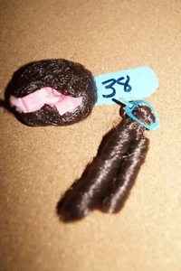 Vintage Barbie Doll Hair Fair Wiglet Curly Swirly Wig Hair Pieces Brunette - Picture 1 of 2