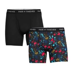 Pair of Thieves Men's Super Soft Long Boxer Briefs 2pk Small 28-30 5 inch Inseam - Picture 1 of 6