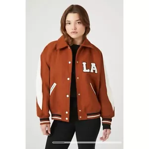 Forever 21 Women’s Varsity LA Letterman Jacket, Size L - Picture 1 of 13