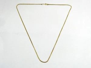 Italy Gilded Sterling Silver Box Chain Necklace 6g 1.61mm Thickness 18 Inch Long - Picture 1 of 11