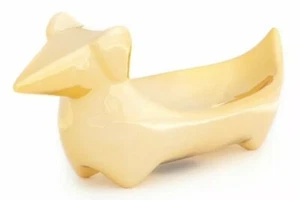 Lauren Conrad Schmuckhalter Tablett LC NMS12487 Gold Keramik Hund Daschund - Bild 1 von 7