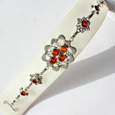 Bracelet red rhinestone handmade fashion handmade jewelry 20 grams - Image 1 of 4