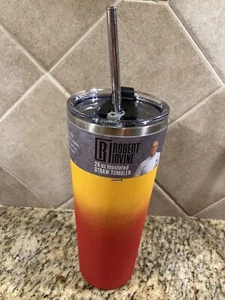 Robert Irvine 24 Oz Orange Insulated Straw Tumbler Gifts Holidays NEW Travel - Picture 1 of 3