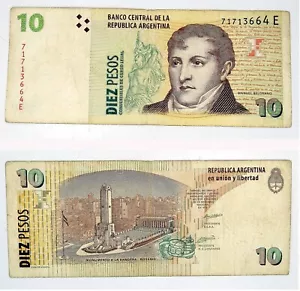 ARGENTINISCHE REPUBLIK 10 ZEHN PESOS ZENTRALBANK BANKNOTENRECHNUNG - Bild 1 von 3