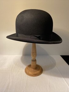 Chapeau Melon Vintage Hepworths – Taille 7, Noir, Style Bowler Hat Ancien