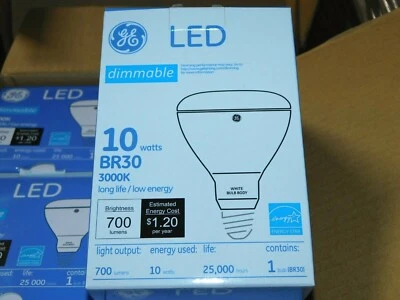 NEW GE Lighting LED10DR303/830W Long Life Dimmable LED 10 Watts BR30 Light Bulb - Image 1 of 2