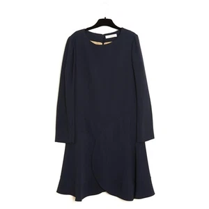 Chloé 2015 Navy Dress FR38 Navy Crepe Ruffles Perfect Dress UK10 US8 Chloe - Picture 1 of 4