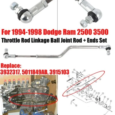 Varilla de acoplamiento del acelerador P7100 para Dodge Ram 1500 2500 diésel 1994-1998 12 válvulas Foto 1 de 4