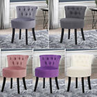 Makeup Stool Soft Pouffe Button Backrest Dressing Table Vanity Chair Padded Seat