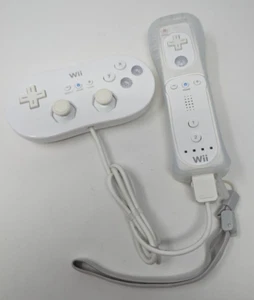 Nintendo Wii Remote RVL-003 RVL-005 OEM White Controller and OEM Nunchuck COMBO - Picture 1 of 18