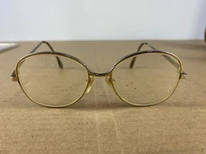 Vintage 70s 80s Hudson Round Oval Eyeglass/Sunglass Frames Z-87 140 Gold Grandma - Picture 1 of 10