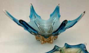 Vintage Murano Stretch Glass Freeform Bowl 14” - Picture 1 of 11