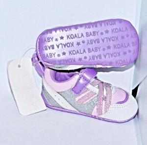 KOALA Toddler Baby Girls Purple & White Dress Shoes Sz 2 Bling Sneakers "H" - Picture 1 of 4