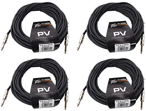 (4) Peavey PV 50' Foot 14-Gauge 1/4" TS to 1/4" TS S/S Speaker Cables - Image 1 of 4