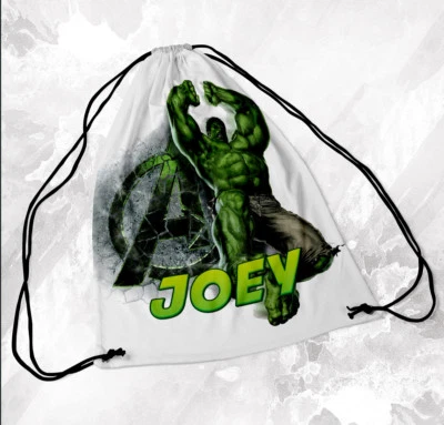 DAILYGIFTS Personalised Drawstring Bag Any Name Hulk Swimming School Nursery PE Sports 1