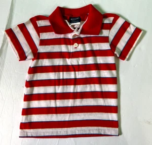 Indy Knit Boys Size 5 Striped Shirt Vintage USA 1980's Red-C1 - Picture 1 of 10