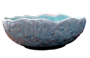 Nelson McCoy USA Pottery Butterfly 8.5" Aqua Console Bowl Dish Planter - Picture 1 of 8