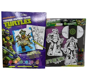Nickelodeon TEENAGE MUTANT NINJA TURTLES Pop Out Friends Crayons & Paint Set NEW - Picture 1 of 5