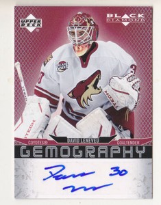 2007-08 Upper Deck Black Diamond Gemography David LeNeveu #G-DL Auto