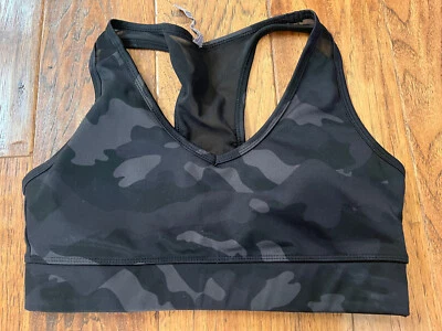 RBX Padded Cup Racerback Black Camo Sports Bra Mesh Back Sz M - Image 1 of 3
