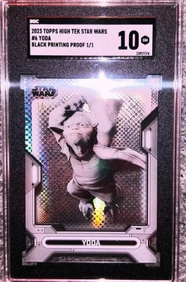 2023 Topps Star Wars 1/1 Yoda Printing Plate SGC 10 Gem Mint Star Wars Cards - Image 1 of 4
