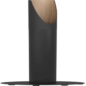 Barbotto Lampada LED Da Terra, Elegante Lampada Angolare, in Acciaio Nero E Legn - Foto 1 di 12