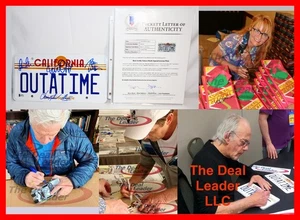MICHAEL J FOX Lloyd +2 Regreso al Futuro ELENCO FIRMADO OUTATIME Placa Beckett - Imagen 1 de 10