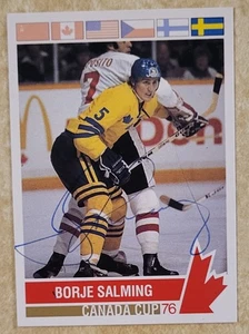 Borje Salming Autographed 1992 Future Trends Hockey Card HOF D.22 - Picture 1 of 1