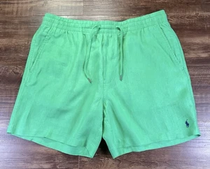 Polo Ralph Lauren Classic Fit Shorts Herren L Grün 100% Leinen Kordelzug Preppy - Bild 1 von 7