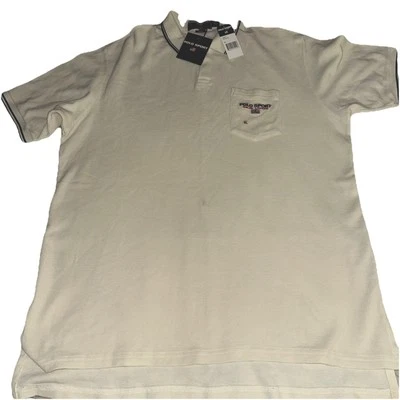 NUEVO CON ETIQUETAS DE COLECCIÓN Raro Polo Deportivo Ralph Lauren Para Hombre Talla XL BLANCO ROTO Foto 1 de 4