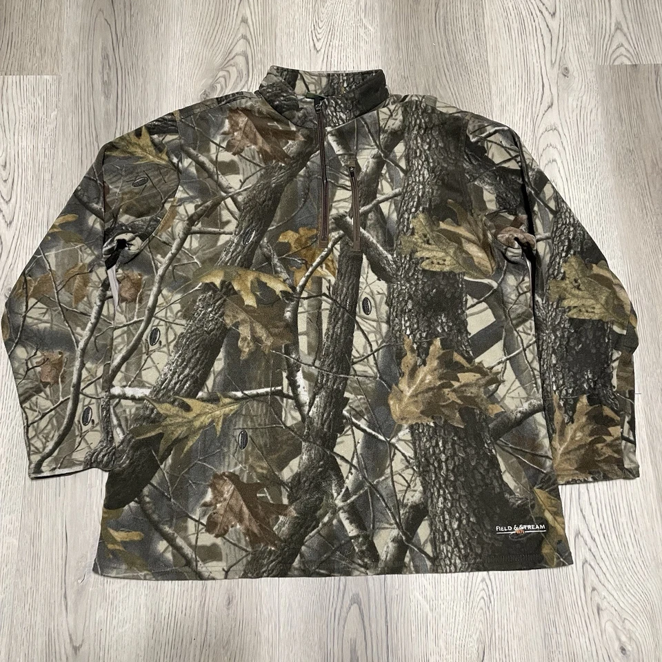 Field & Stream Camo Fleece Jacket Adult XL Realtree Camouflage Sweatshirt Men - Image 1 of 4