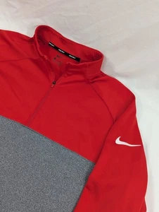 Nike Pullover Mens 3XL Gray Quarter Zip Long Sleeve Athletic Golf Top Midweight - Picture 1 of 9