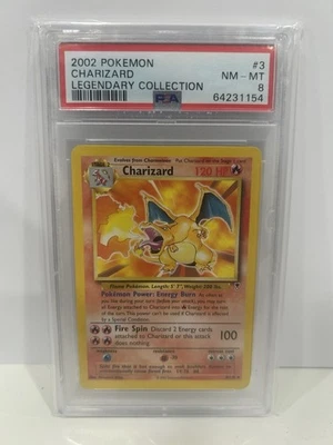 2002 POKEMON LEGENDARY COLLECTION #3 CHARIZARD 3/110 - PSA 8 NM (Non-Holo) WOTC - Image 1 of 4