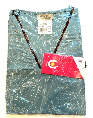 Urbane Scrub Top, Med - Teal and Brown, new with tag, wrapped, medical - Image 1 of 4