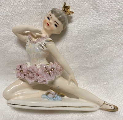 Vintage Hand-Painted Ballerina Figurine Gold Accents by Artmark originals Japan - Image 1 of 4